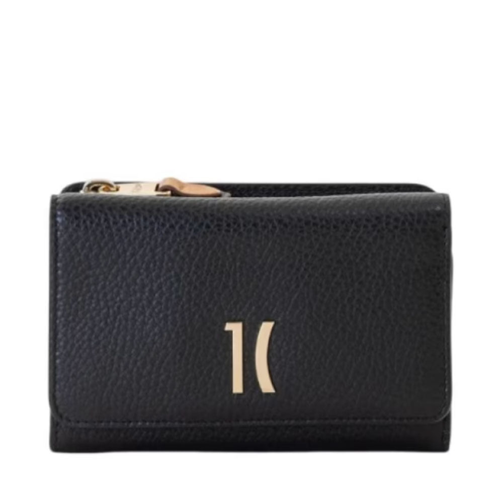 Portafoglio Donna Medio con Bottone 1A Classe Alviero Martini linea Castle Leather in Pelle Nera PP10