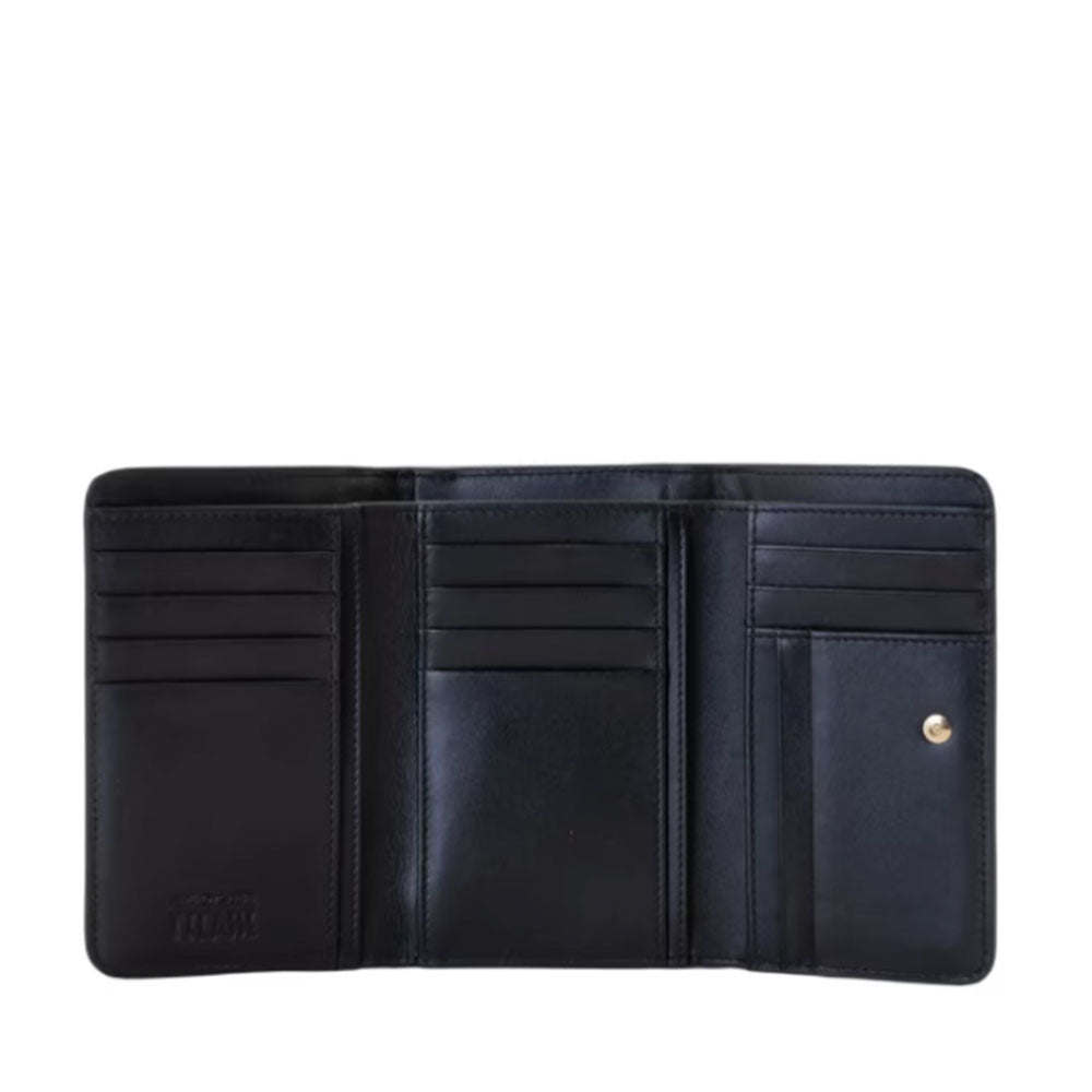 Portafoglio Donna Medio con Bottone 1A Classe Alviero Martini linea Castle Leather in Pelle Nera PP10