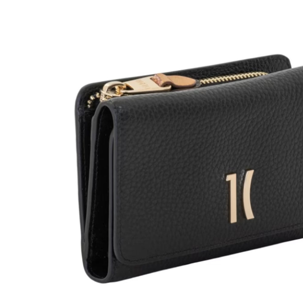 Portafoglio Donna Medio con Bottone 1A Classe Alviero Martini linea Castle Leather in Pelle Nera PP10