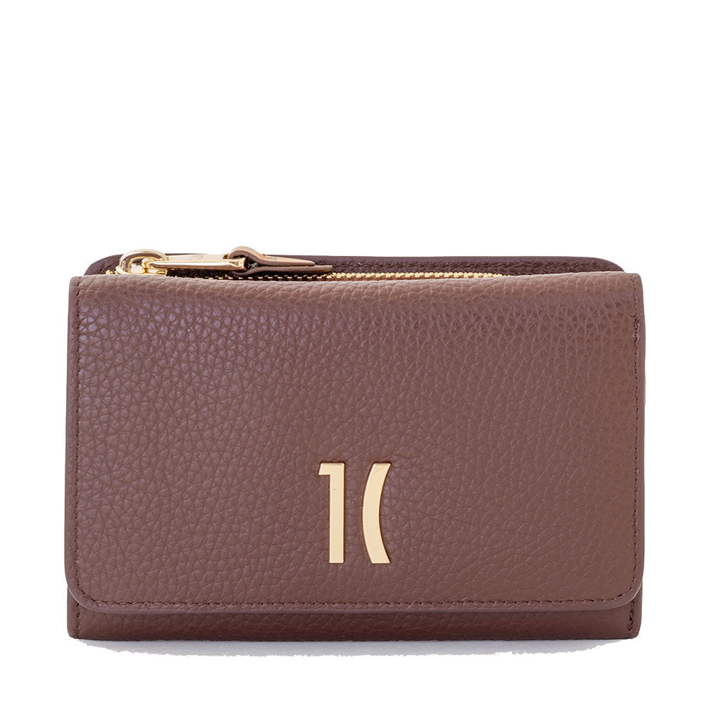 Portafoglio Donna Medio con Bottone 1A Classe Alviero Martini linea Castle Leather in Pelle Mogano PP10