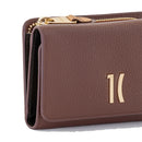 Portafoglio Donna Medio con Bottone 1A Classe Alviero Martini linea Castle Leather in Pelle Mogano PP10