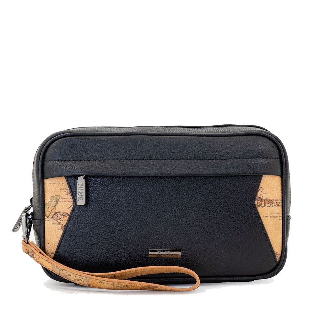 Pouch Uomo 1A Classe Alviero Martini linea Western Leather in Pelle Nera PP20