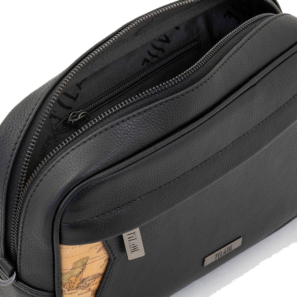 Pouch Uomo 1A Classe Alviero Martini linea Western Leather in Pelle Nera PP20