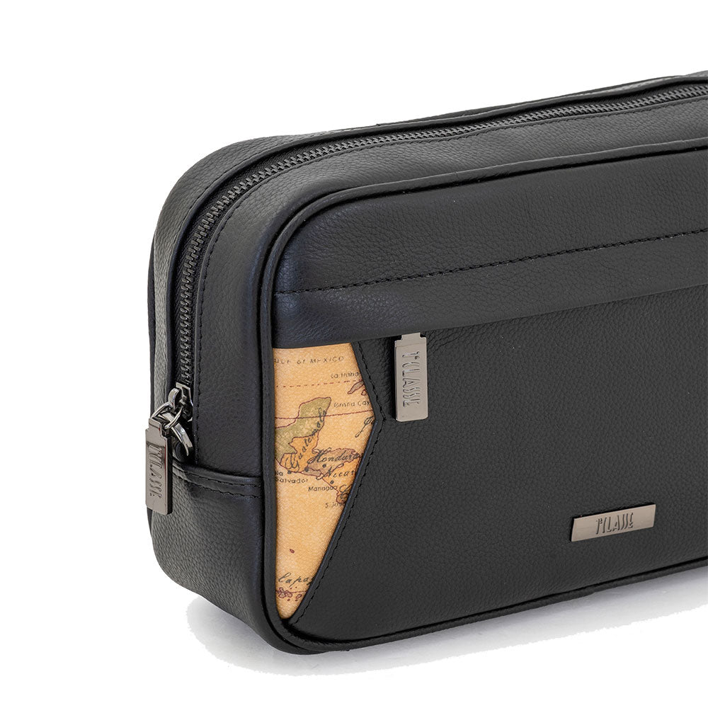 Pouch Uomo 1A Classe Alviero Martini linea Western Leather in Pelle Nera PP20