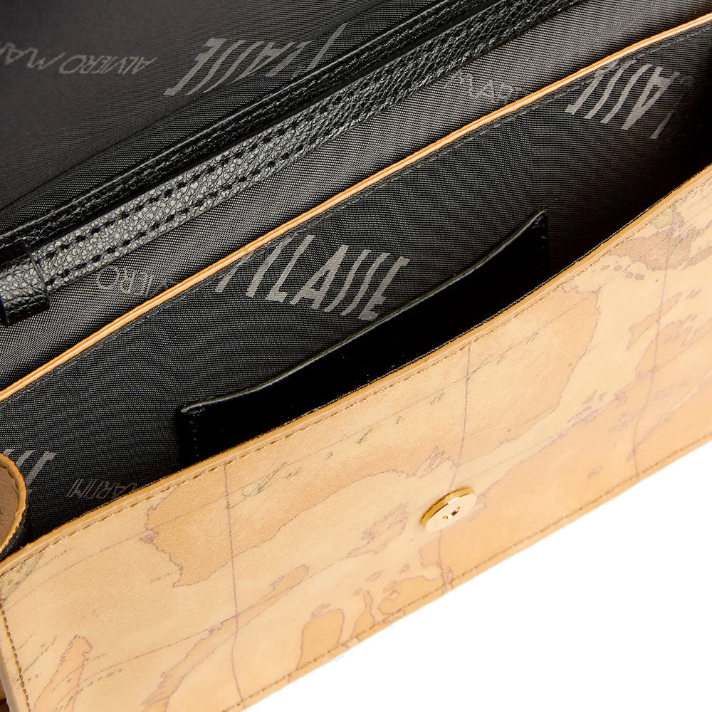 Pochette con Pattina e Tracolla 1A Classe Alviero Martini linea Valley Geo Geo Classic e Nero PP25