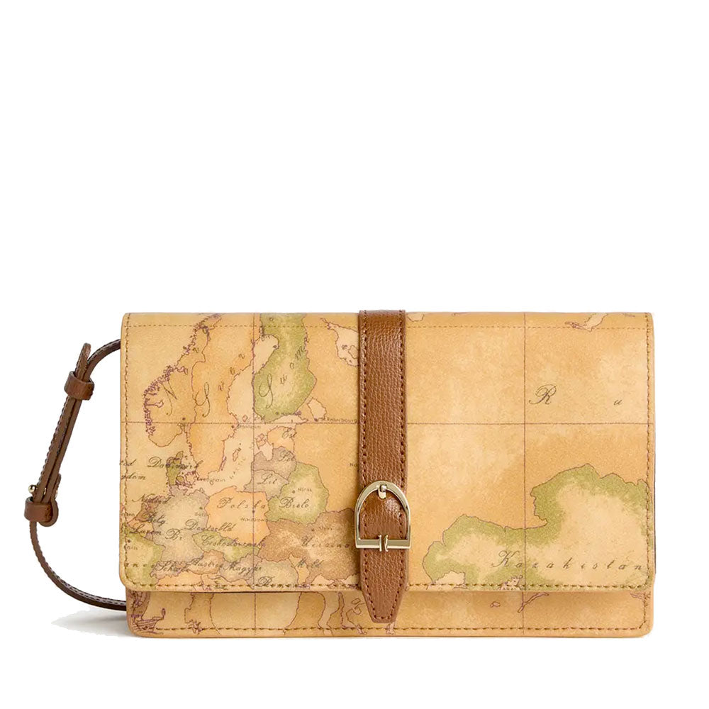 Pochette con Pattina e Tracolla 1A Classe Alviero Martini linea Valley Geo Geo Classic e Castagna PP25