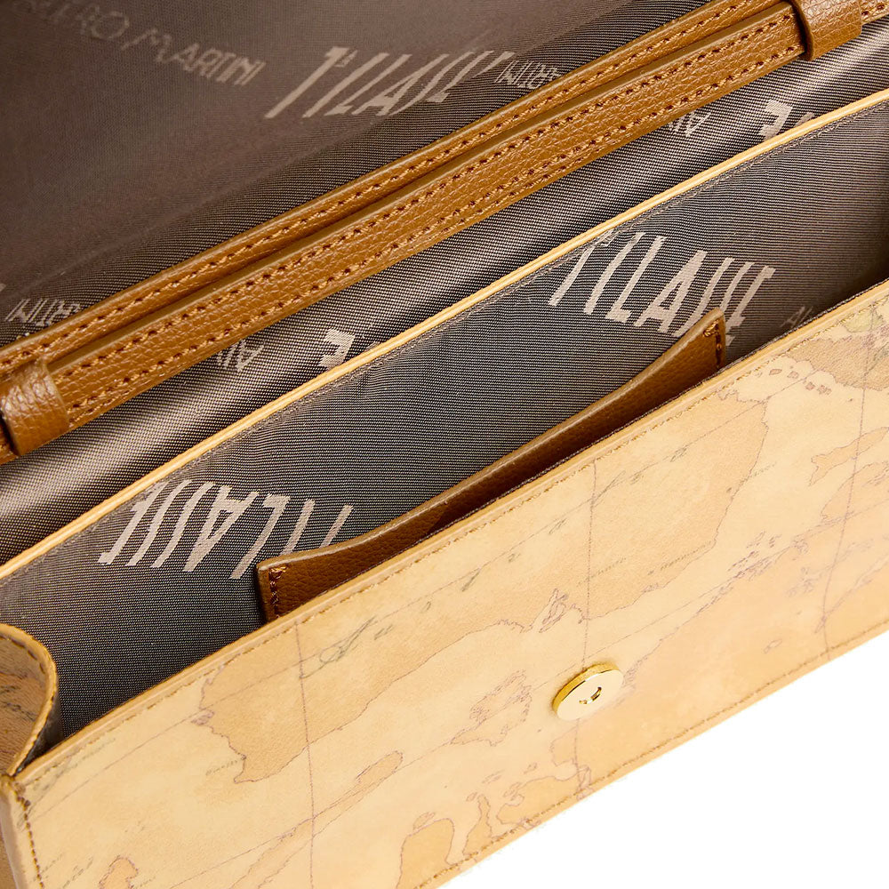Pochette con Pattina e Tracolla 1A Classe Alviero Martini linea Valley Geo Geo Classic e Castagna PP25