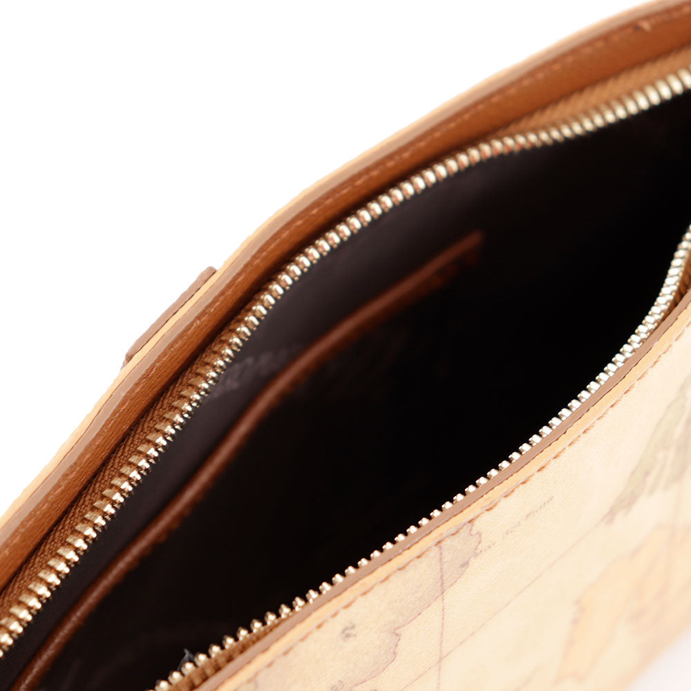 Clutch Bag with Wristlet 1A Classe ALVIERO MARTINI Valley Geo in Geo Classic and Chestnut PP26