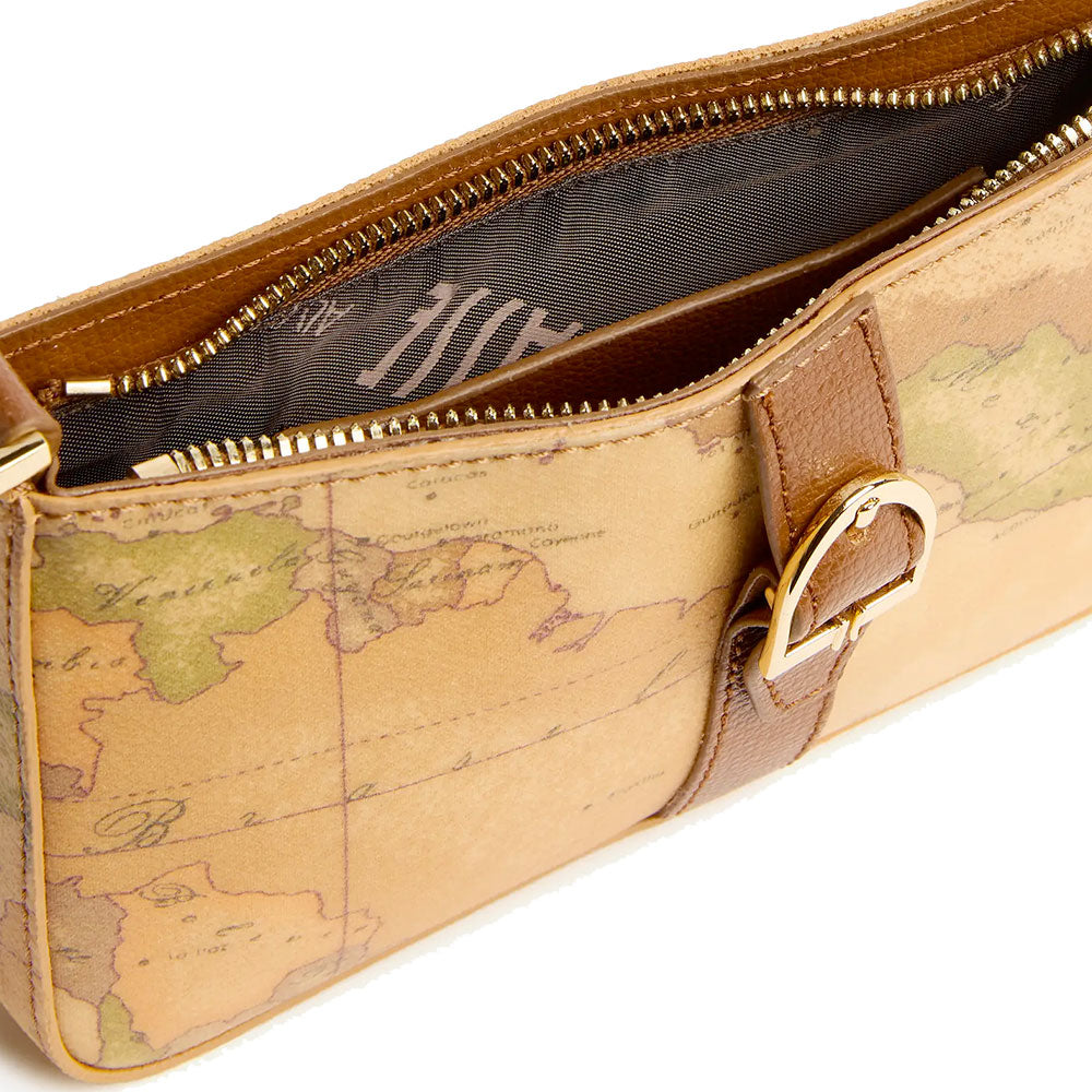 Pochette con Tracolla 1A Classe Alviero Martini linea Valley Geo colore Geo Classic e Castagna PP27