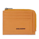 Portafoglio Porta Carte PIQUADRO In Pelle Arancione Linea Atlas Chiuso con Zip - PP4822S138R