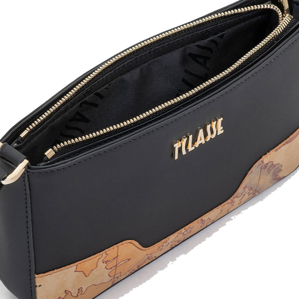 Tracollina Donna 1A Classe Alviero Martini linea Frost Geo in Tessuto Gommato Nero PP54