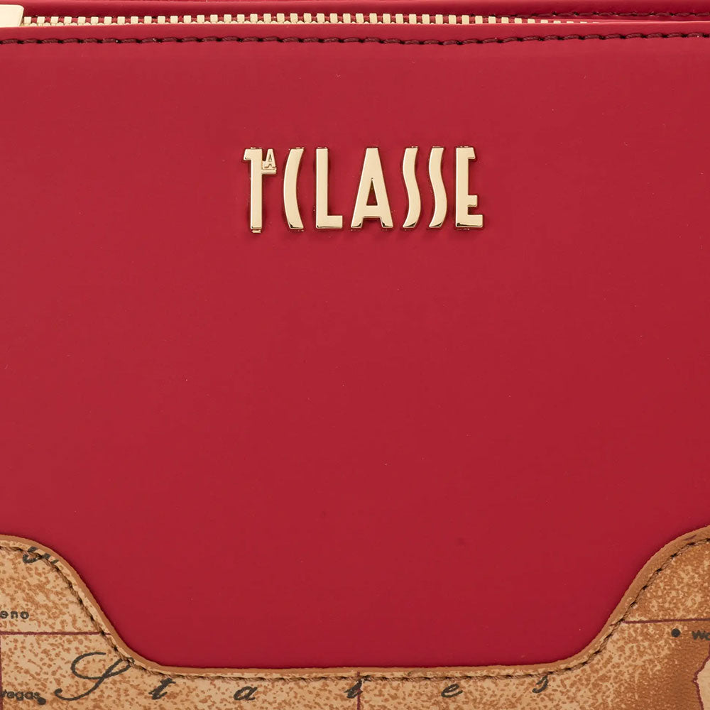 Tracollina Donna 1A Classe Alviero Martini linea Frost Geo in Tessuto Gommato Rosso Scuro PP54