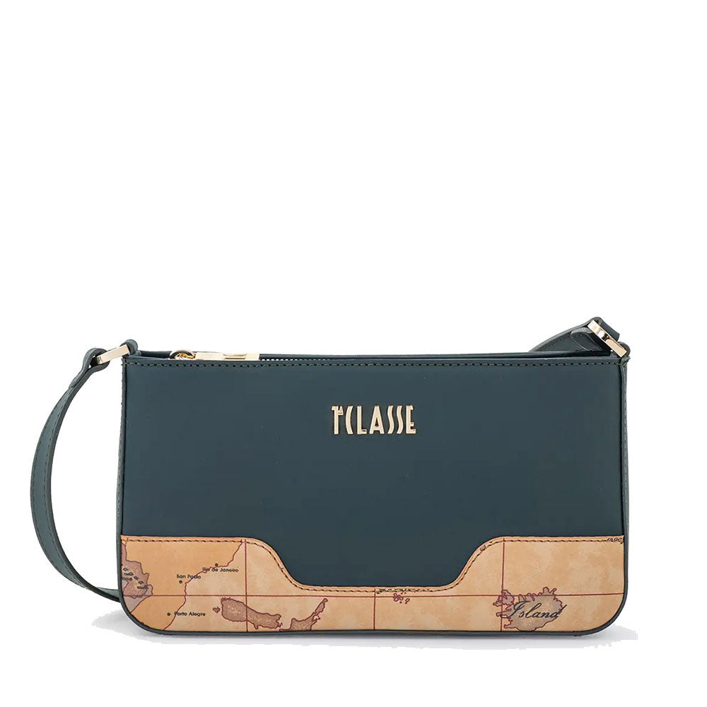 Tracollina Donna 1A Classe Alviero Martini linea Frost Geo in Tessuto Gommato Verde Bottiglia PP54