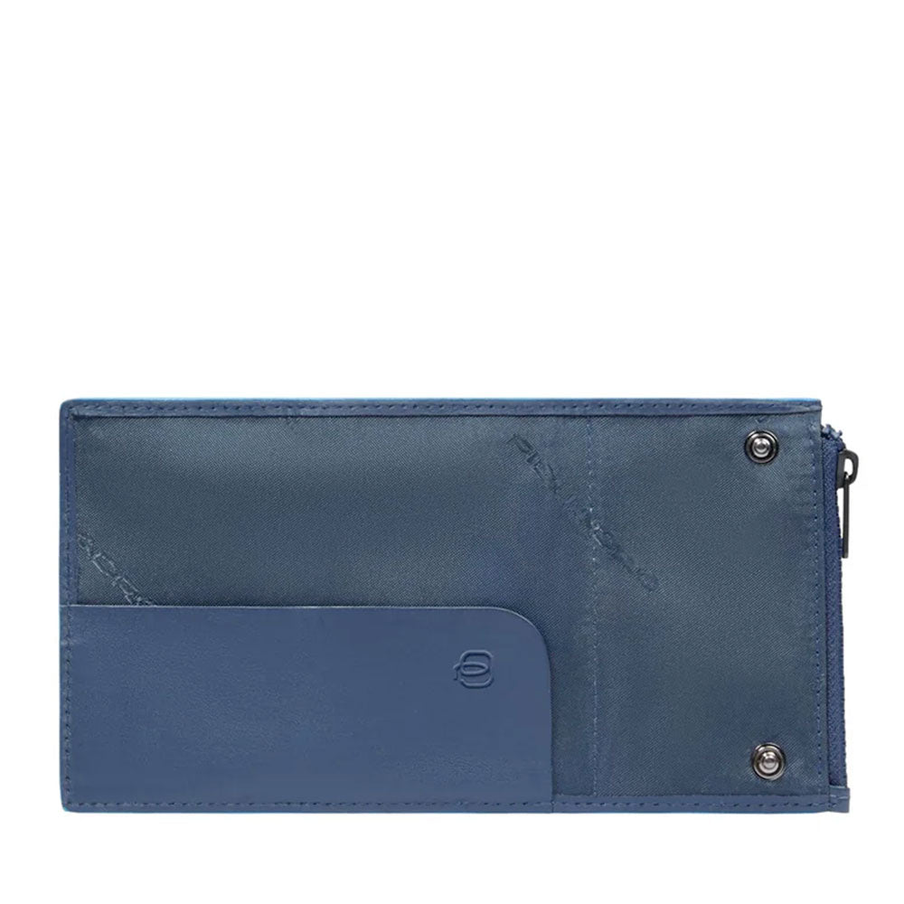 Portacarte PIQUADRO in Pelle e Alluminio con RFID Blu Linea Atlas - PP5585S138R