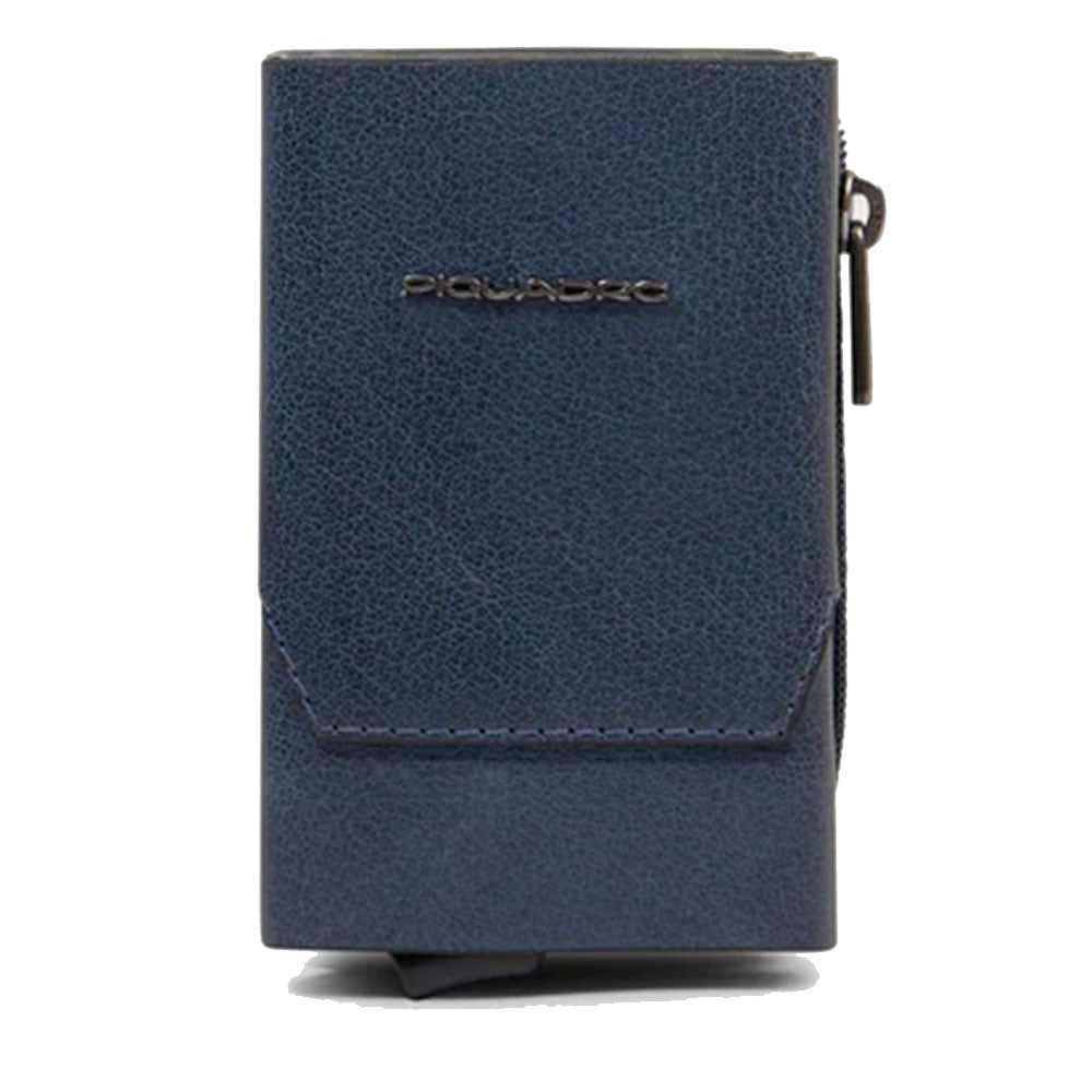 Portacarte PIQUADRO in Pelle e Alluminio con RFID Colore Avio Linea Solm - PP5585S141R