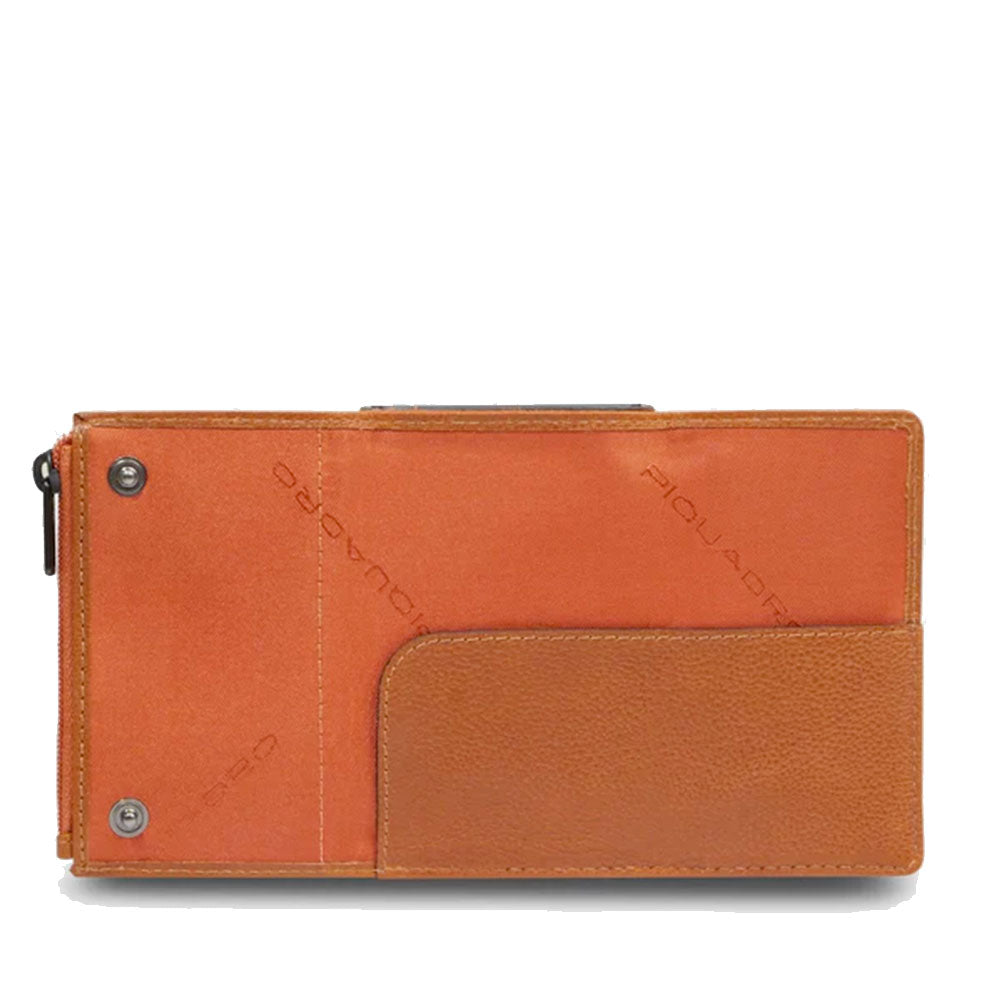 Portacarte PIQUADRO in Tessuto e Pelle e Alluminio con RFID Colore Arancione - Cuoio - PP5585W138R