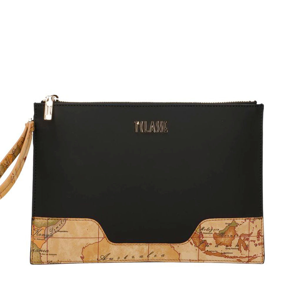 Clutch Donna 1A Classe Alviero Martini linea Frost Geo in Tessuto Gommato Nero PP55