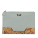 Clutch Donna 1A Classe Alviero Martini linea Frost Geo in Tessuto Gommato Azzurro Artico PP55