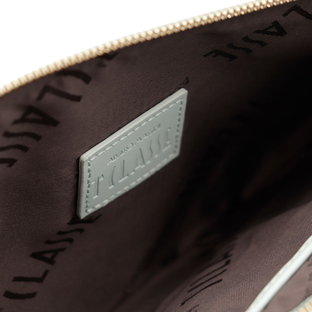 Clutch Donna 1A Classe Alviero Martini linea Frost Geo in Tessuto Gommato Azzurro Artico PP55