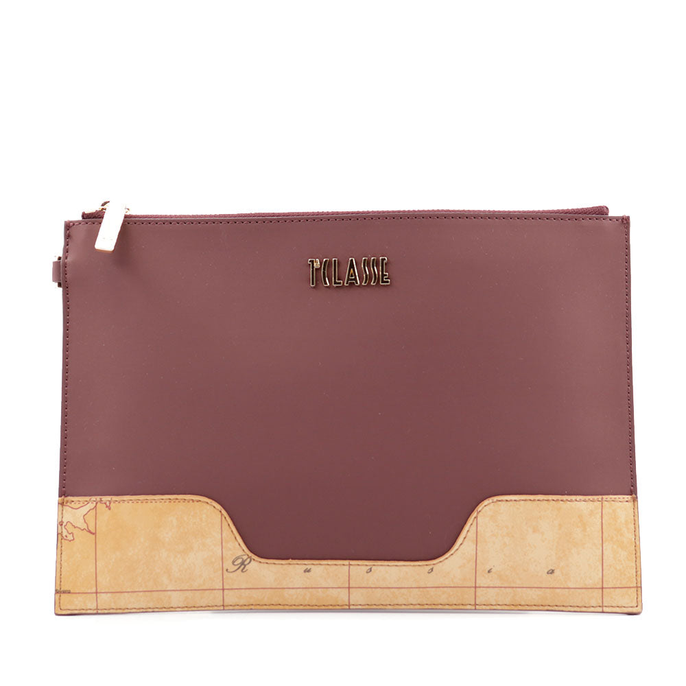 Clutch Donna 1A Classe Alviero Martini linea Frost Geo in Tessuto Gommato Bordeaux PP55