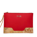 Clutch Donna 1A Classe Alviero Martini linea Frost Geo in Tessuto Gommato Rosso Scuro PP55