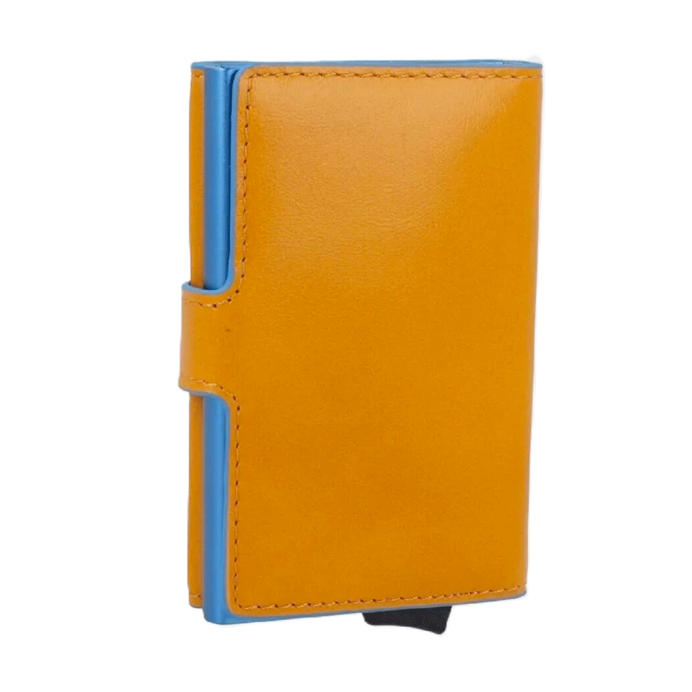 Portacarte PIQUADRO in Pelle e Alluminio con RFID in Pelle Gialla  - PP5649B2RBLR