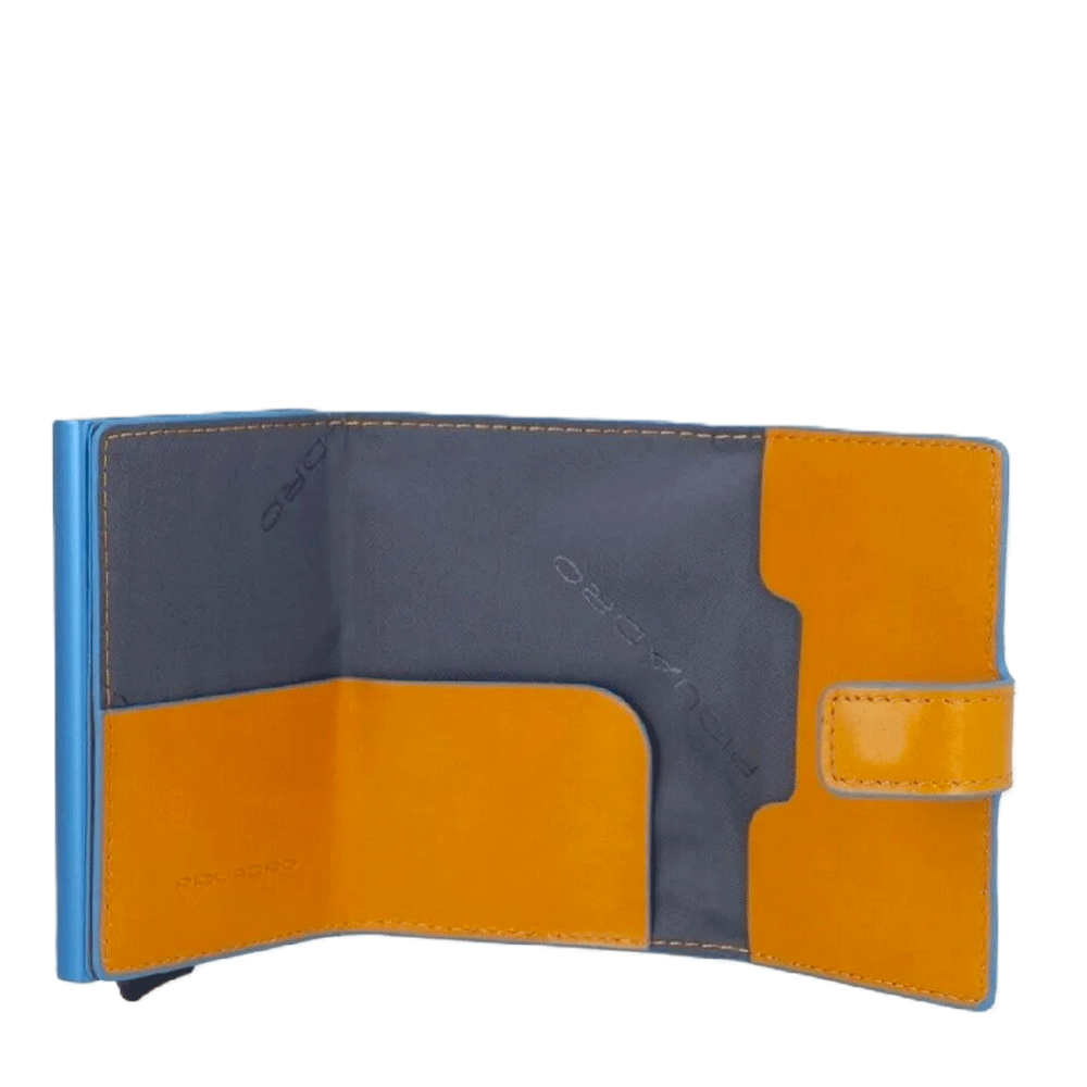 Portacarte PIQUADRO in Pelle e Alluminio con RFID in Pelle Gialla  - PP5649B2RBLR