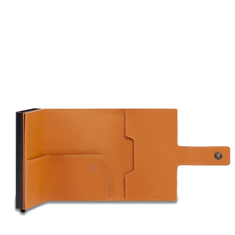 PIQUADRO Kartenetui aus Stoff und Aluminium mit RFID in Cognac Modell Corner 2.0 - PP5649C2OWR