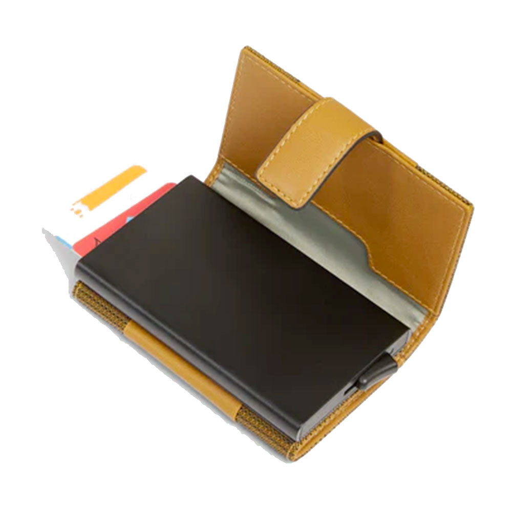 Portacarte PIQUADRO in Tessuto e Alluminio con RFID Colore Senape Linea Pq - Earth - PP5649S137R