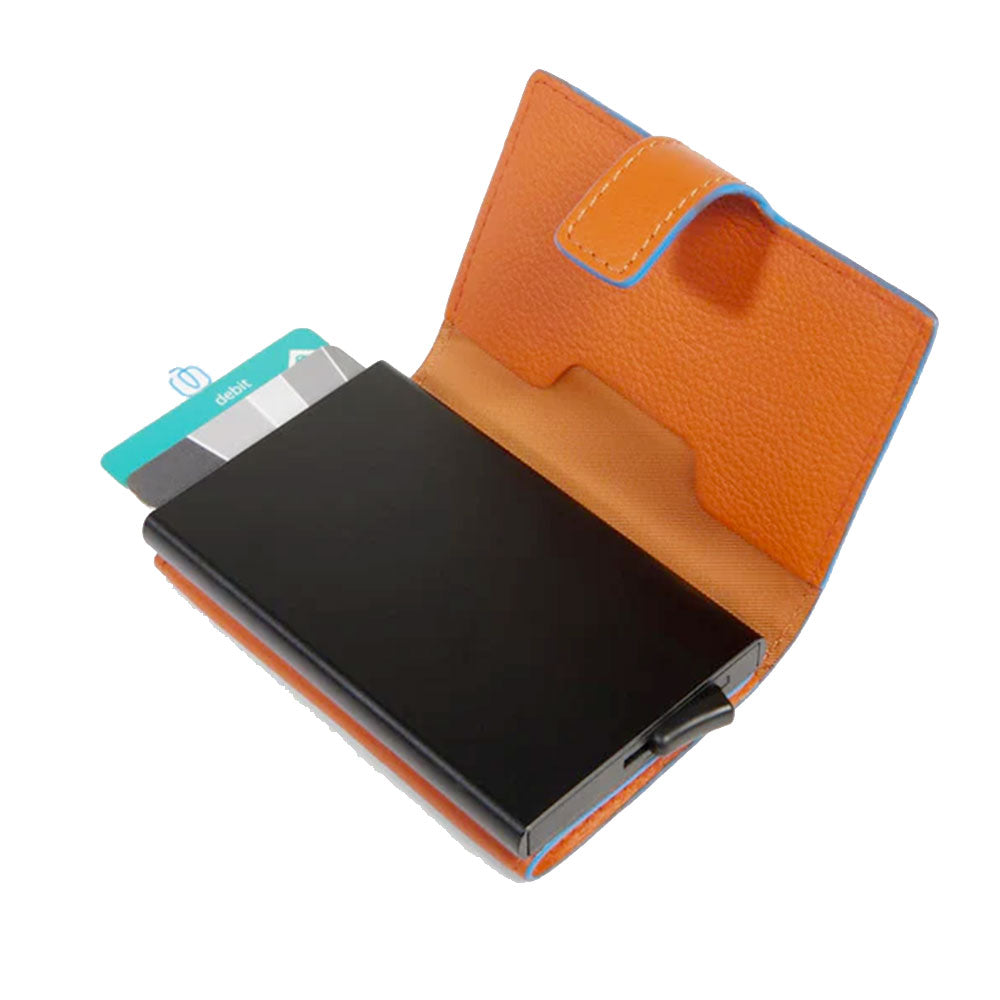 Portacarte PIQUADRO in Pelle e Alluminio con RFID Colore Arancione Linea Atlas - PP5649S138R