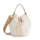 Mini Secchiello 1A Classe Alviero Martini linea Cozy Fur in Eco Pelliccia Beige Chiaro PP58