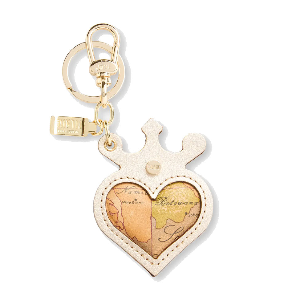 Portachiavi Donna con Cuore 1A Classe Alviero Martini in Pelle Laminata Oro Chiaro PP60