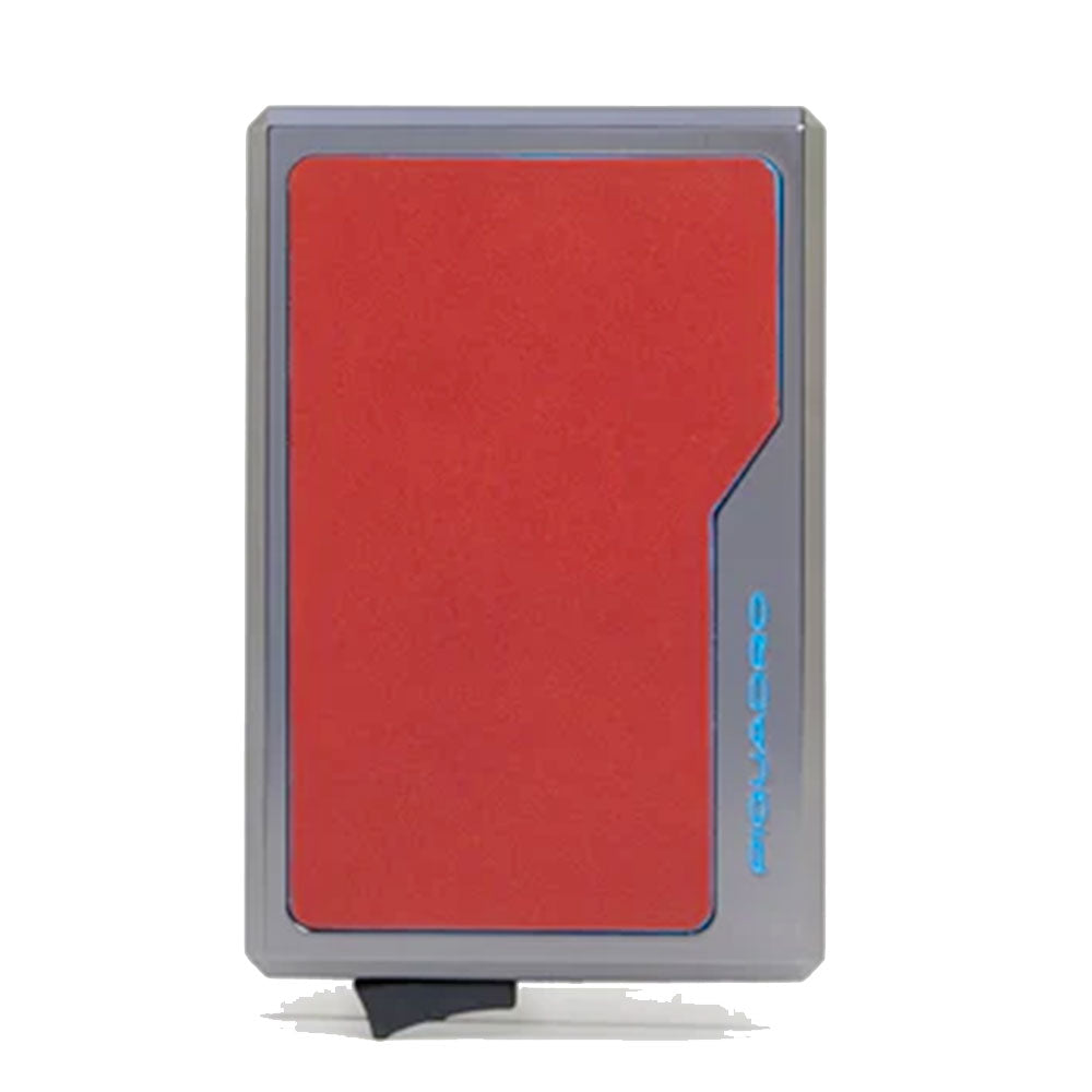 Portacarte PIQUADRO MagSafe in Alluminio e Pelle con RFID Colore Cuoio - PP7072B2R