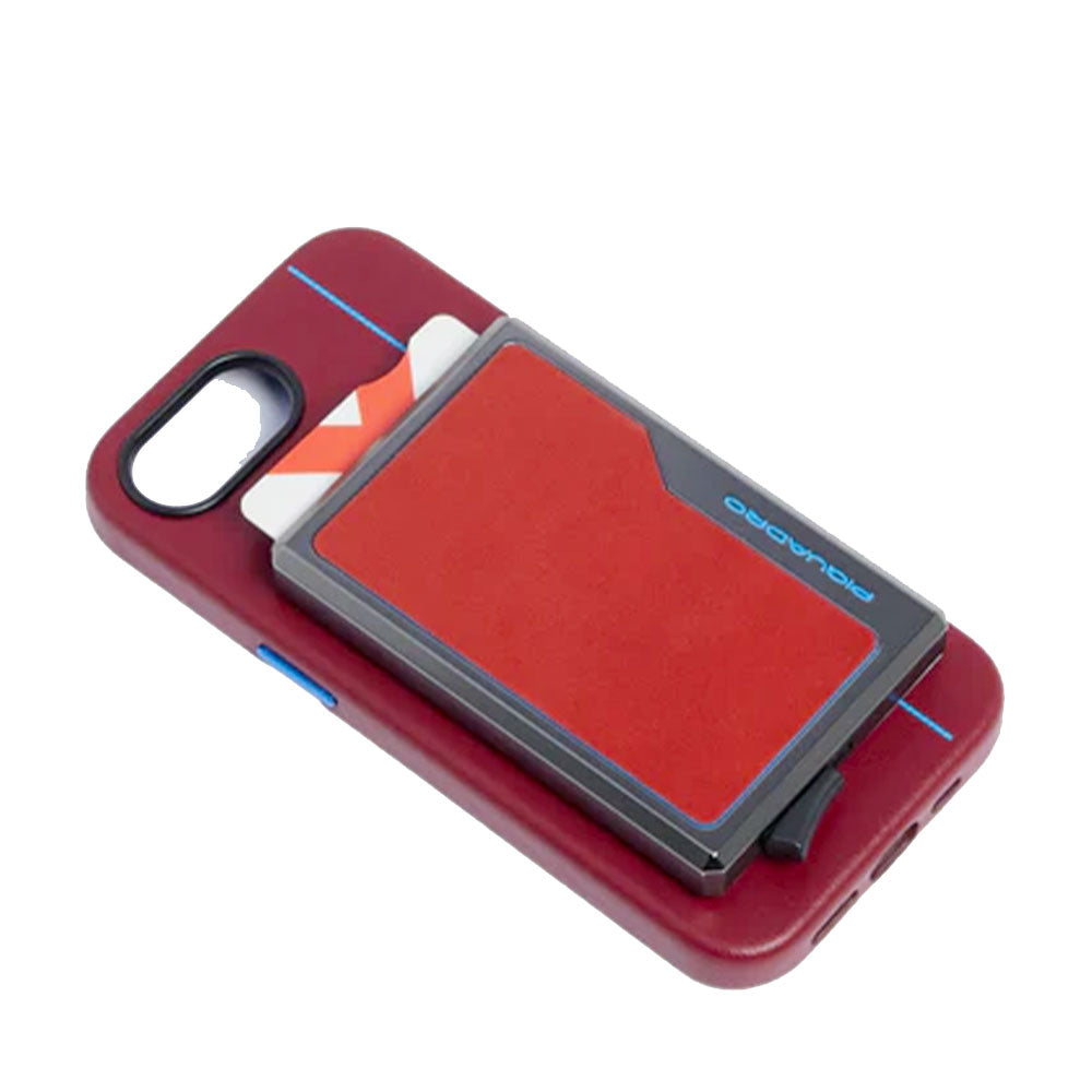 Portacarte PIQUADRO MagSafe in Alluminio e Pelle con RFID Colore Cuoio - PP7072B2R