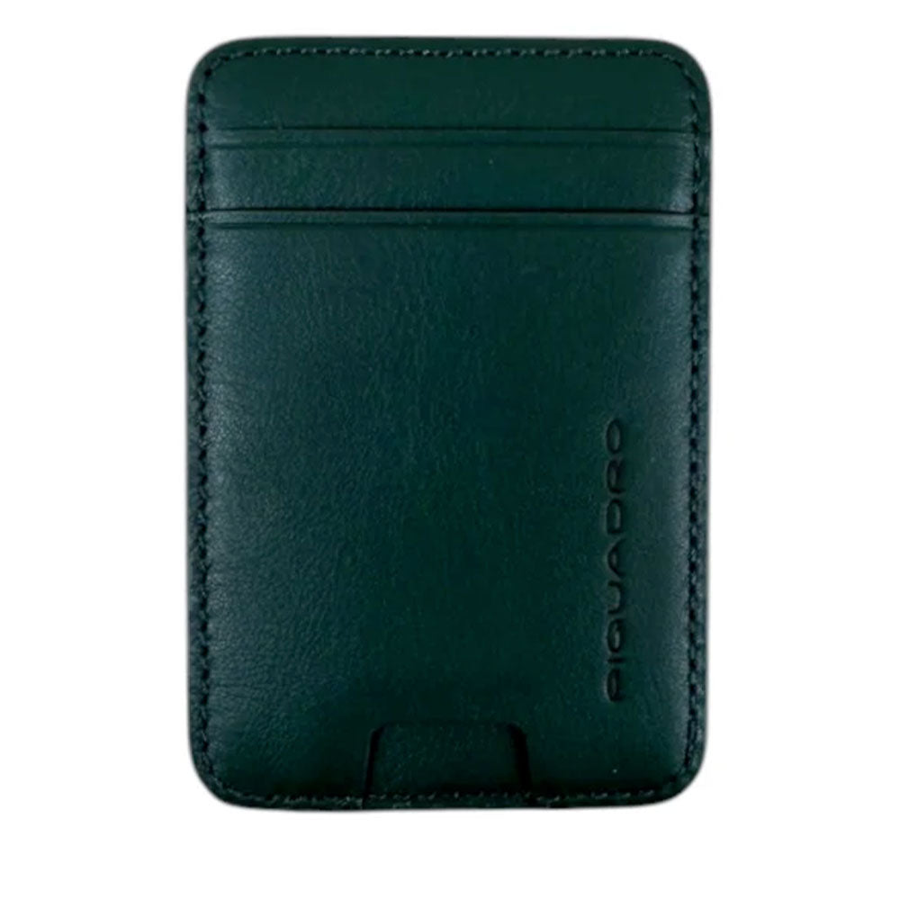 Portacarte PIQUADRO MagSafe in Pelle con RFID Colore Verde - PP7200S145R