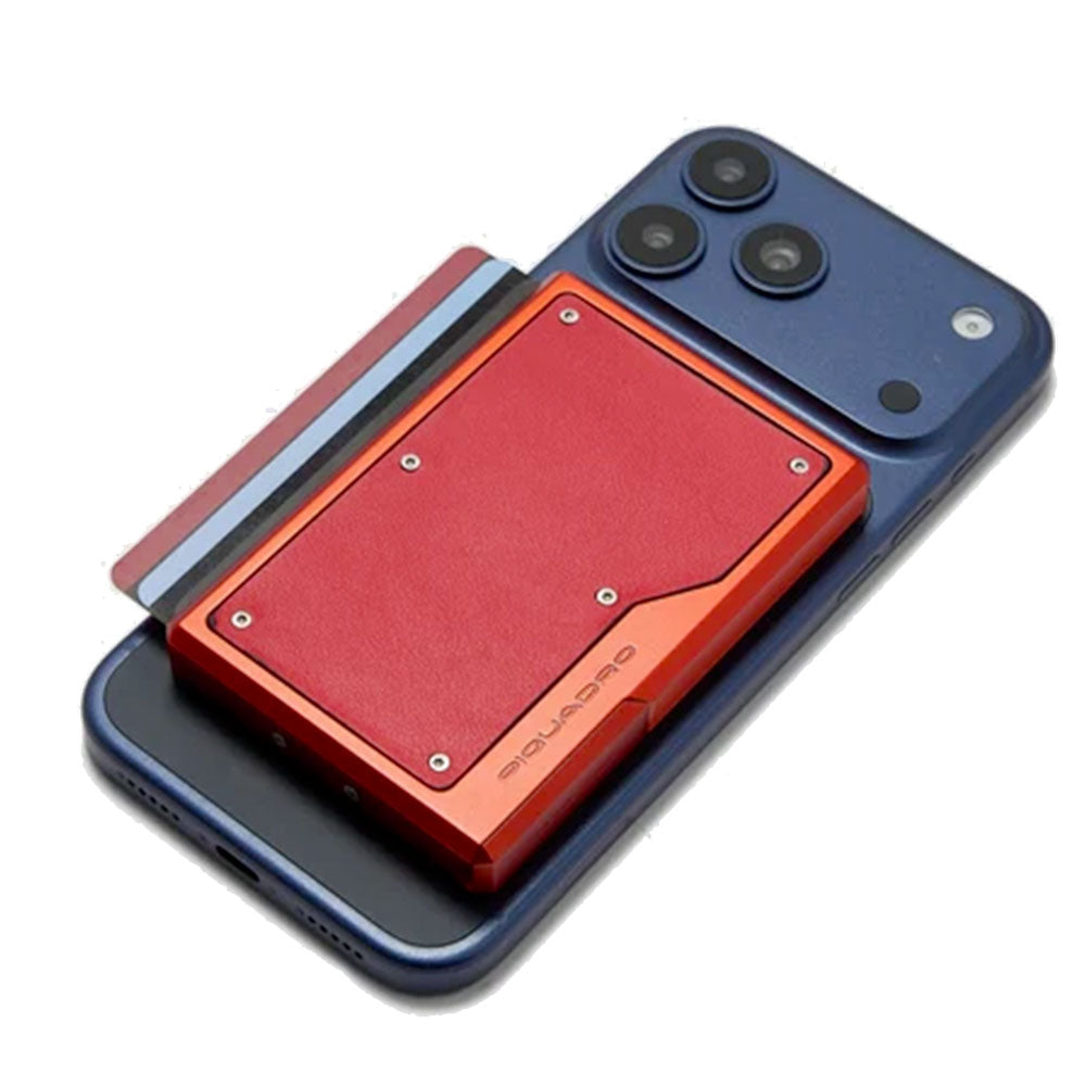 Portacarte PIQUADRO MagSafe in Alluminio e Pelle Colore Arancione - PP7201S145R
