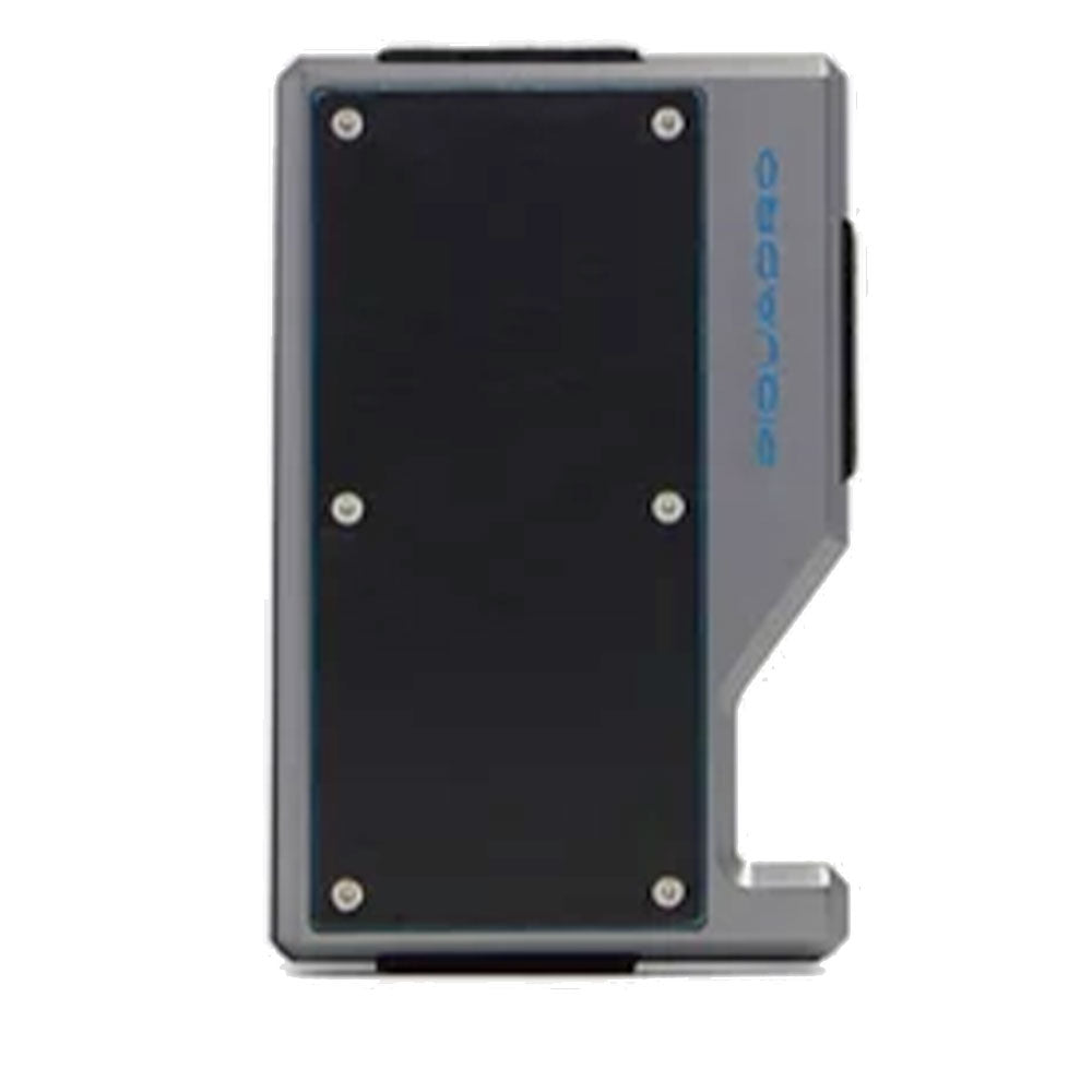 Portacarte PIQUADRO MagSafe in Alluminio e Pelle con Fascia Elastica Colore Nero - PP7203B2R