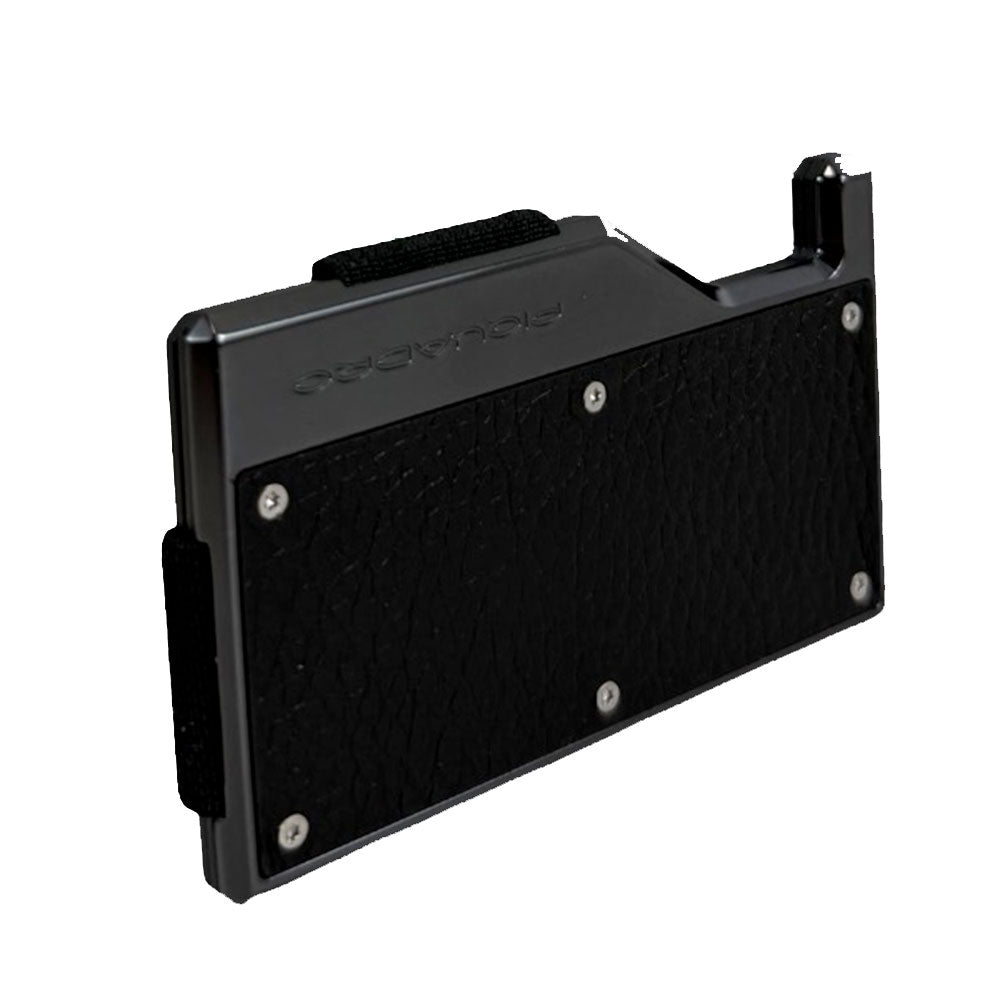 Portacarte PIQUADRO MagSafe in Alluminio e Pelle con Fascia Elastica Colore Nero - PP7203MOSR