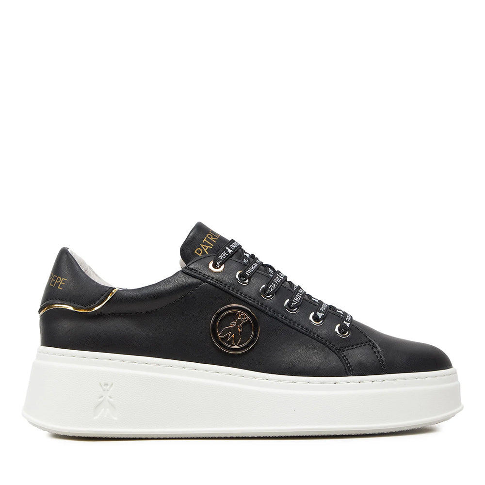 Sneakers PATRIZIA PEPE Girl linea Fly Sneakers in Pelle Nera