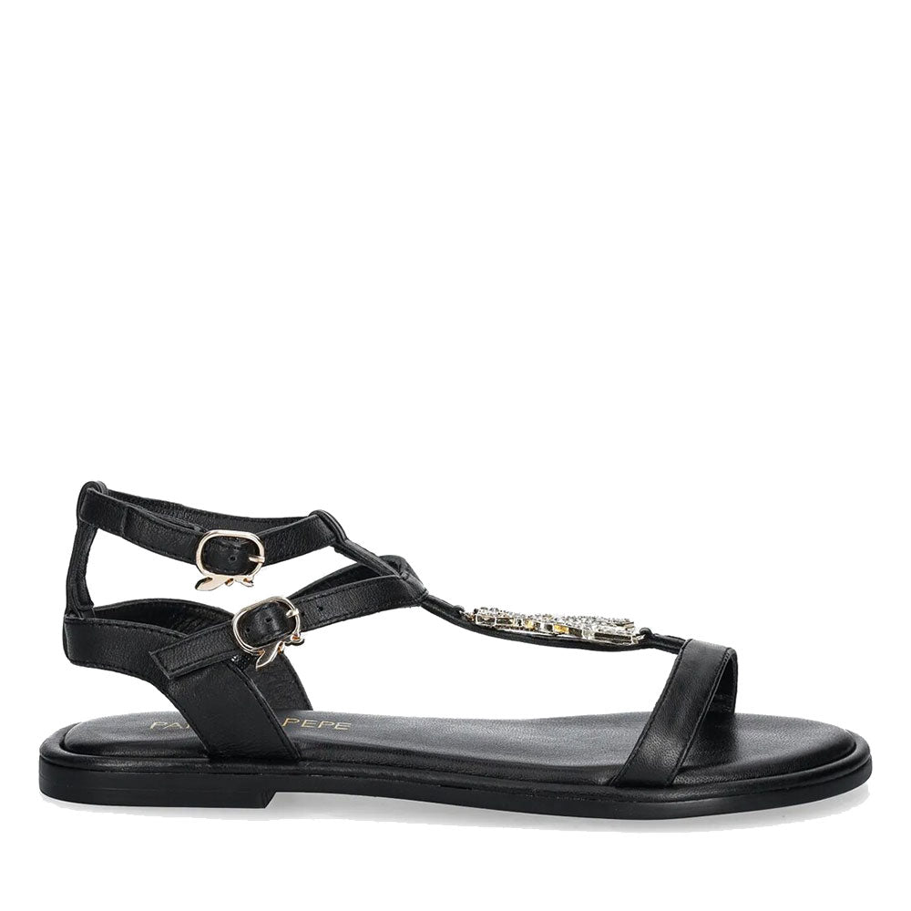 Sandali Flat PATRIZIA PEPE Girl linea Flyclassic Sandal in Pelle Nera