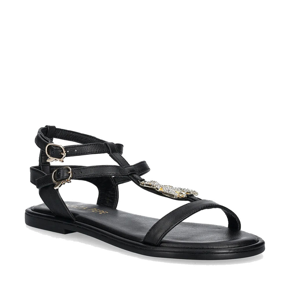 Sandali Flat PATRIZIA PEPE Girl linea Flyclassic Sandal in Pelle Nera