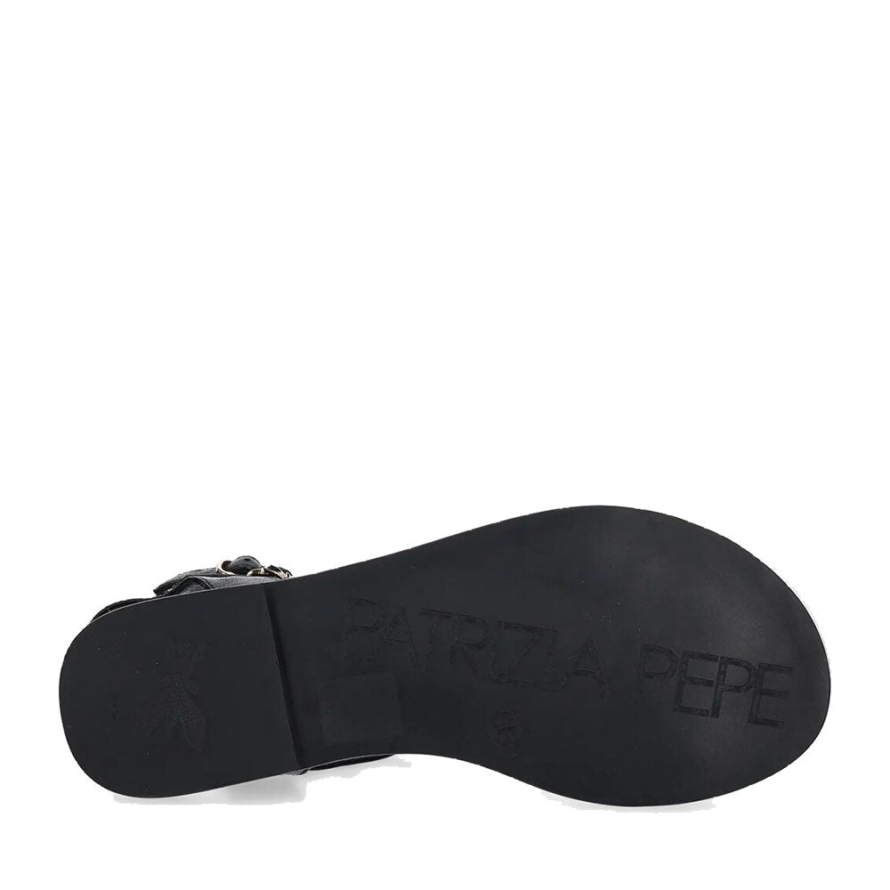 Sandali Flat PATRIZIA PEPE Girl linea Flyclassic Sandal in Pelle Nera