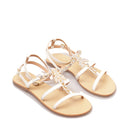 Sandali Flat PATRIZIA PEPE Girl linea Fly Gioiello Sandal in Pelle Bianca