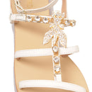 Sandali Flat PATRIZIA PEPE Girl linea Fly Gioiello Sandal in Pelle Bianca