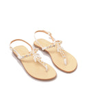 Sandali Infradito Flat PATRIZIA PEPE Girl linea Fly Gioiello Sandal in Pelle Bianca