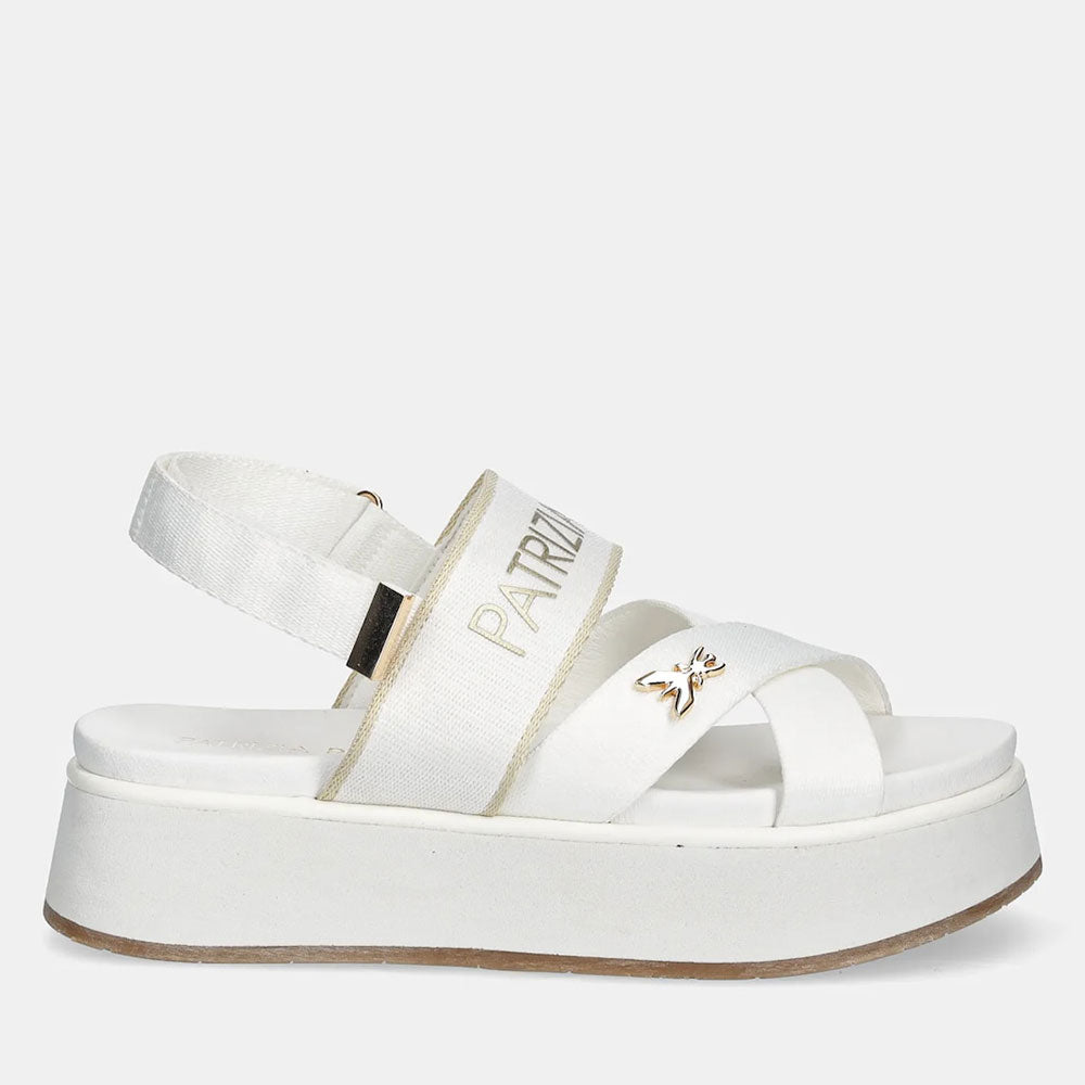 Sandali Platform PATRIZIA PEPE Girl linea Flyplat Sandal in Grosgrain Bianco