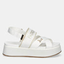Sandali Platform PATRIZIA PEPE Girl linea Flyplat Sandal in Grosgrain Bianco
