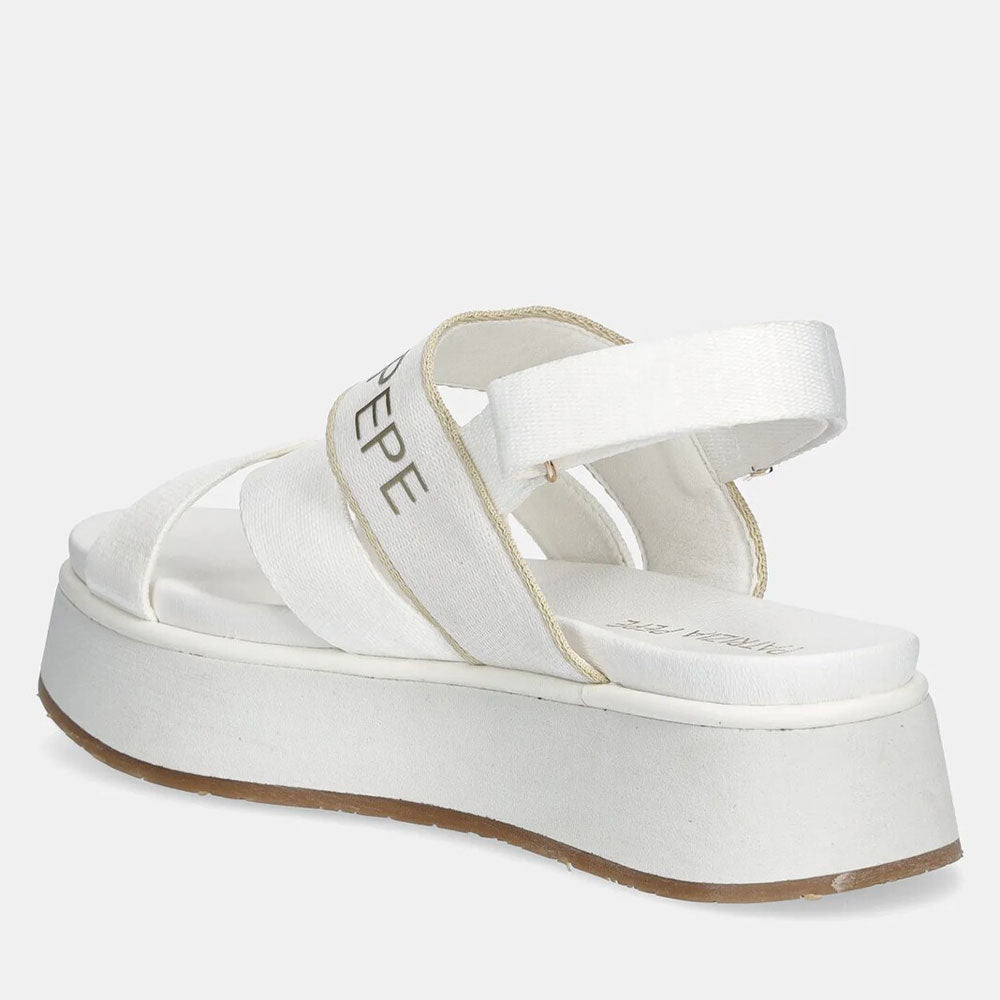 Sandali Platform PATRIZIA PEPE Girl linea Flyplat Sandal in Grosgrain Bianco