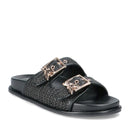 Ciabatte Doppia Fascia PATRIZIA PEPE Girl linea Flyrafia Sandal in Rafia Intrecciata Nera