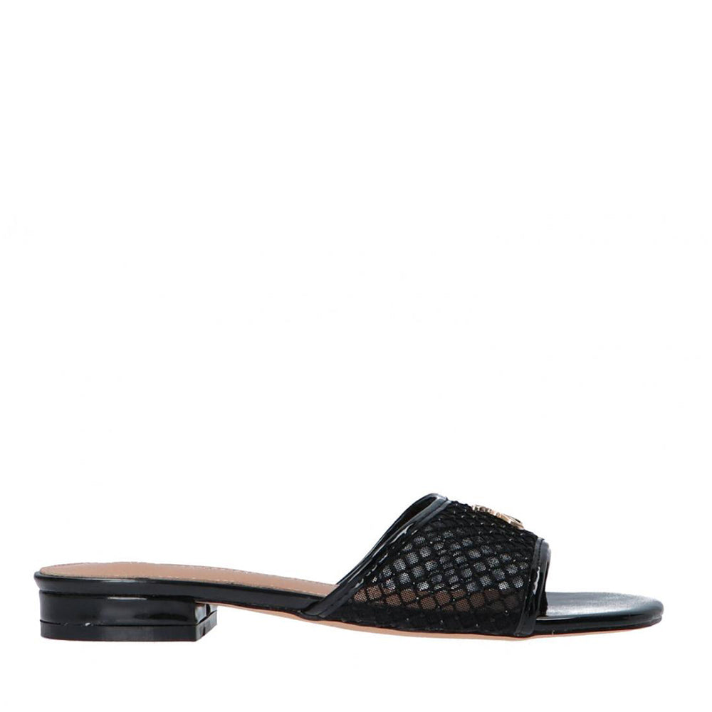 Ciabatte PATRIZIA PEPE Girl linea Flynet Sandal in Rete Nera con Strass
